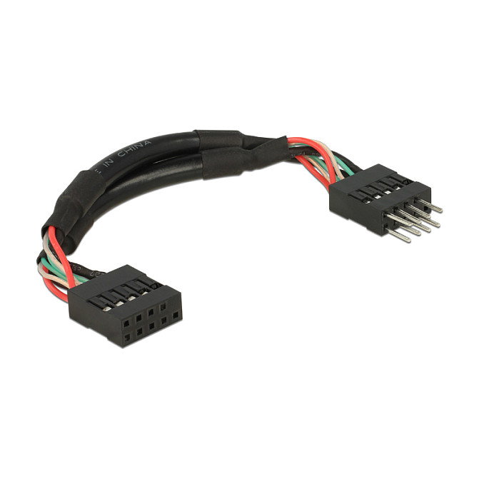 DeLOCK Cable de extensión USB 2.0 de 10 pines, 0,1 m