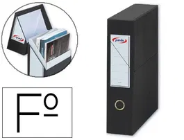 Pardo Archivador con tapa DIN A4 80 mm Negro Carton forrado 335x250x80 mm