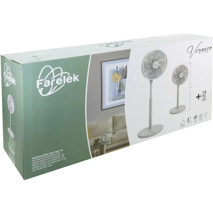 Farelek Ventilador de Pedestal Silencioso Voranza, 36 cm de Diámetro - FAR3431541121126