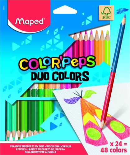 Maped Lápices De Colores Duo Color'Peps Bicolor Surtidos Estuche 24 Ud Maped Lápices De Colores Duo Color'Peps Bicolor Surtidos Estuche 24 Ud