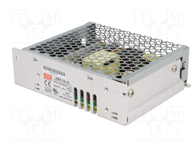 MEAN WELL HRP-75-15 Fuente de alimentación de módulo 75W 15VDC 5A