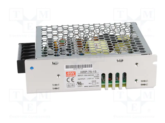 MEAN WELL HRP-75-15 Fuente de alimentación de módulo 75W 15VDC 5A