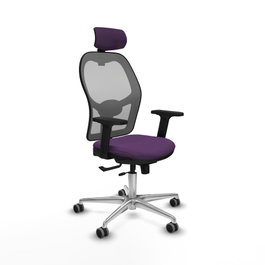 PIQUERAS Y CRESPO Silla de oficina Jorquera con mecanismo Sincro/Traslack, Morado y Gris