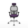 PIQUERAS Y CRESPO Silla de oficina Jorquera con mecanismo Sincro/Traslack, Morado y Gris
