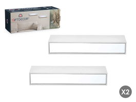 Giftdecor Dos Estantes Espejo Blanco 30 cm (Set de 4)