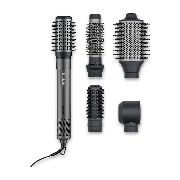 Severin SEV1744785035156 Cepillo de Peinado Iónico Multiestilizador 5 en 1 con Motor BLDC 1500 W y 5 Accesorios - Color Gris y Negro
