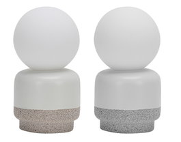 DKD Home Decor Lámpara de Sobremesa de Cerámica y Cristal Bicolor G9