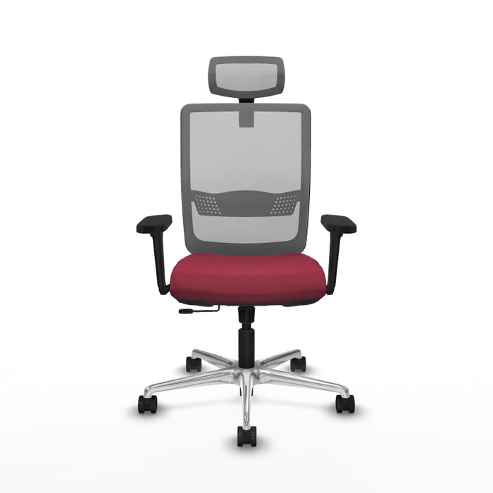 PIQUERAS Y CRESPO Silla de oficina Haches con mecanismo Sincro/Traslack, Granate y Gris PIQUERAS Y CRESPO Silla de oficina Haches con mecanismo Sincro/Traslack, Granate y Gris
