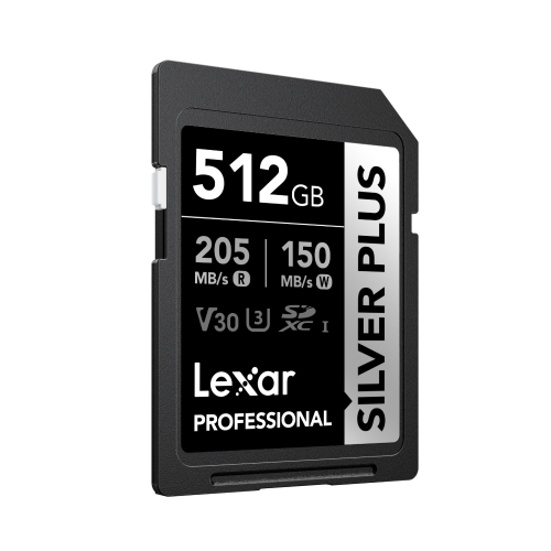 Lexar LSDSIPL512G-BNNNG Tarjeta SDXC Professional SILVER PLUS 512 GB UHS-I U3 V30 Velocidad Lectura 205 MB/s Escritura 150 MB/s