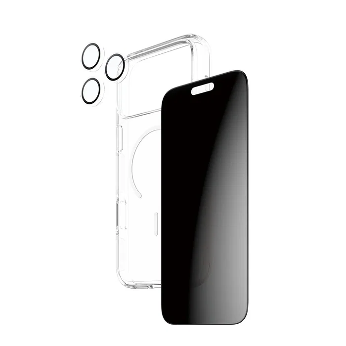 PanzerGlass Care 3-en -1 Flagship Privacy Bundle Protector de Pantalla para iPhone 17 Pro Max, con Filtro Privacidad Aplicación en Seco, Vidrio Templado Transparente