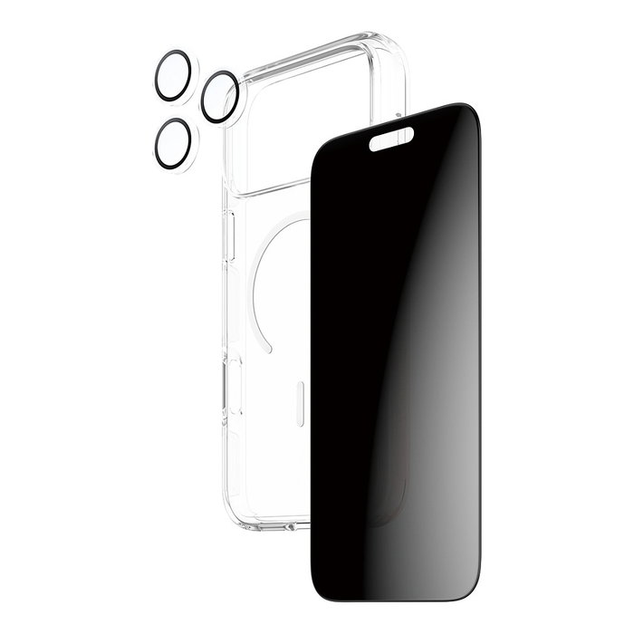 PanzerGlass Care by Protector de Pantalla Privacidad 3 en 1 para iPhone 17 Pro Max, Aplicación en Seco, Vidrio Templado Anti-Rayones y Golpes