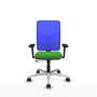 PIQUERAS Y CRESPO Silla de oficina Motilla con mecanismo Sincro/Traslack, Verde y Azul