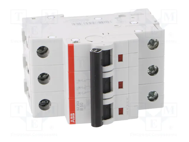 ABB SZ203-B50 Interruptor magnetotérmico 3 polos 50A Curva B ABB SZ203-B50 Interruptor magnetotérmico 3 polos 50A Curva B