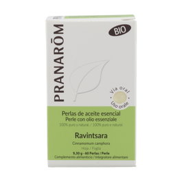 Pranarom Ravintsara BIO 60 minicápsulas ecológicas Aceite Esencial Puro Fácil de Tragar