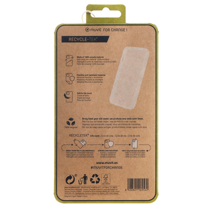 Muvit Funda Recycletek para Oppo A78 5G - Protección Ecológica Fabricada con Materiales Reciclados