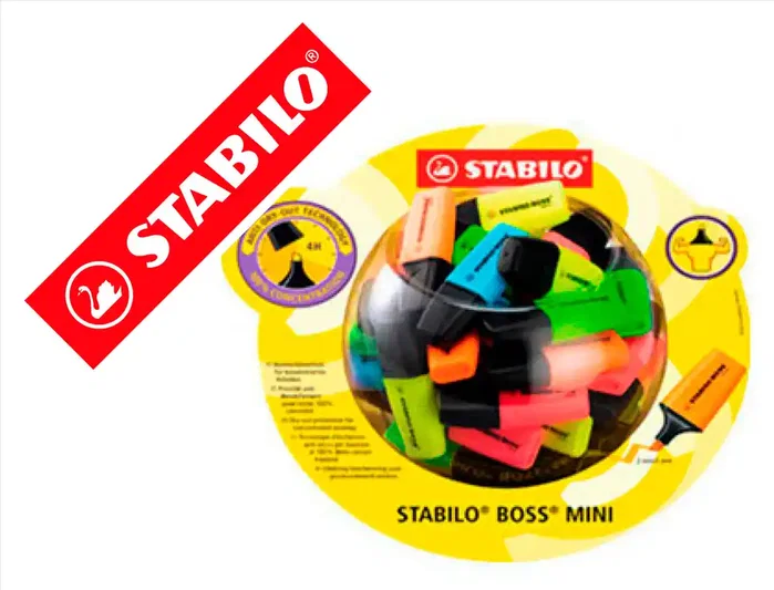 Stabilo Boss Mini Rotuladores Fluorescentes Colores Surtidos Expositor de 50 Unidades