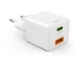 Hama Cargador USB Rápido Doble Puerto 30W PD QC 3.0 Blanco Compacto (00201992) - Smartphone, Tablet, AirPods, Universal