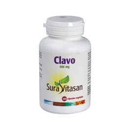 Sura Vitasan Clavo 500Mg. 100 Cápsulas - Suplemento Alimenticio de Clavo Molido 500 mg por Cápsula