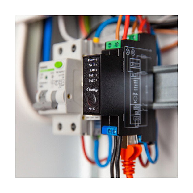 Shelly Pro 2PM Relé de 2 canales WLAN LAN 25A 1 Fase