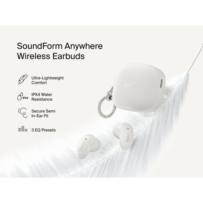 Belkin Soundform Anywhere True Wireless In-Ear Cream AUC014HQCR