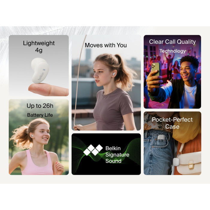 Belkin Soundform Anywhere True Wireless In-Ear Cream AUC014HQCR