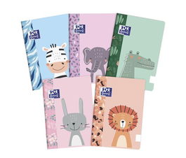 Libreta Grapada Oxford Oxfanimals Kids A5+ 32H Liso Sur.(5) (Set de 10)