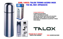 TALOX Termo de Acero Inoxidable 750 ml HPDA023C