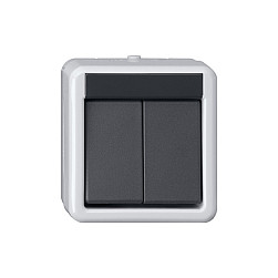 GIRA Pulsador 516130 2 vías 1 punto WG AP Gris