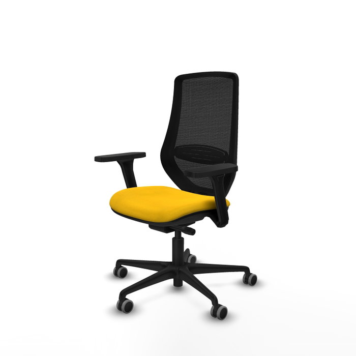 PIQUERAS Y CRESPO Silla de oficina Mardos con mecanismo Sincro/Traslack, Amarillo y Negro