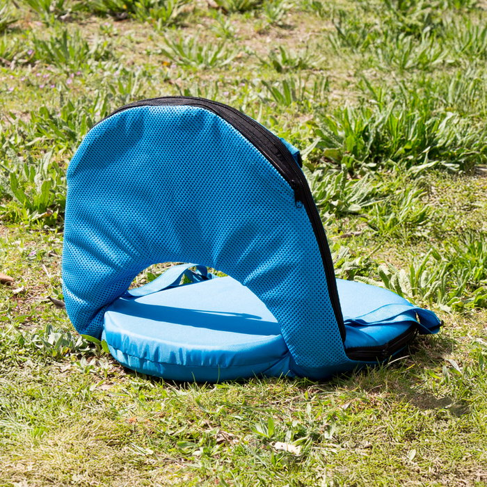 Aktive Asiento plegable azul con respaldo ajustable