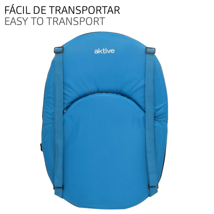 Aktive Asiento plegable azul con respaldo ajustable