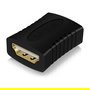 ICY BOX Adaptador HDMI IB-CB005, Hembra a Hembra, Negro, 4K UHD 3840x2160, Contactos Chapados en Oro