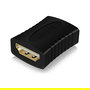 ICY BOX Adaptador HDMI IB-CB005, Hembra a Hembra, Negro, 4K UHD 3840x2160, Contactos Chapados en Oro