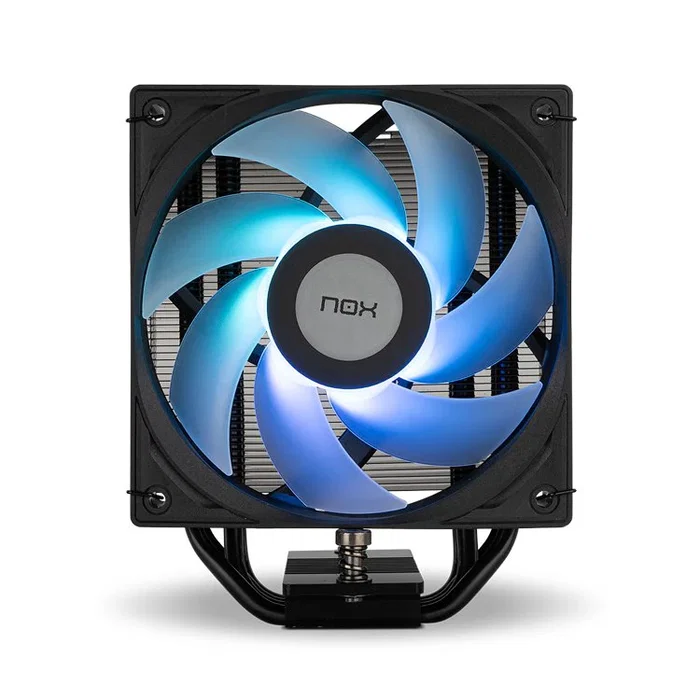 NOX Hummer R-400 ARGB - Refrigerador de aire para CPU, 12 cm, 2200 RPM, 4 tubos de calor, Negro, Compatible con LGA 1200/1700/AM4/AM5