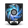 NOX Hummer R-400 ARGB - Refrigerador de aire para CPU, 12 cm, 2200 RPM, 4 tubos de calor, Negro, Compatible con LGA 1200/1700/AM4/AM5