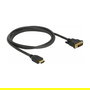 DELOCK 85653 Cable HDMI a DVI 24+1 Bidireccional Macho a Macho 1.5m Chapado en Oro