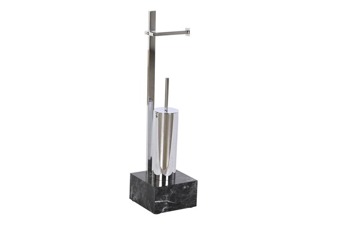 DKD Home Decor Portarrollos y Escobillero Acero y MDF Negro y Plateado DKD Home Decor Portarrollos y Escobillero Acero y MDF Negro y Plateado