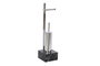 DKD Home Decor Portarrollos y Escobillero Acero y MDF Negro y Plateado