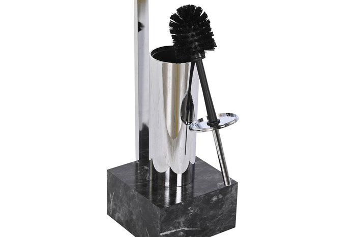 DKD Home Decor Portarrollos y Escobillero Acero y MDF Negro y Plateado DKD Home Decor Portarrollos y Escobillero Acero y MDF Negro y Plateado