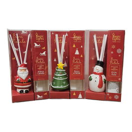 Magic Lights Difusor Aroma Mikado Navidad 50 ml Modelos Variados Papa Noel Naranja Canela Abeto Frutos Rojos