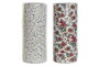 DKD Home Decor Paraguero Blanco Multicolor Porcelana Flores 19 x 45 x 19 cm (2 Unidades)