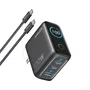 Cargador de pared anker 100w 3 puertos con pantalla inteligente negro