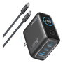 Anker Cargador de Pared 100 W con Pantalla Inteligente y 3 Puertos, Negro B121B