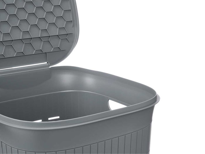 Stefanplast Pongotodo Domus Cesto de Basura de 50 Litros, Color Gris Azulado, Dimensiones 36.5 x 56 x 37 cm (Set de 6)