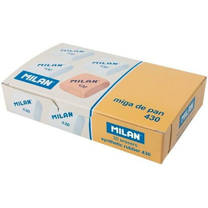 Set de Gomas de Borrar Milan GOMA 430 MIGA DE PAN 30 piezas (25 Unidades)