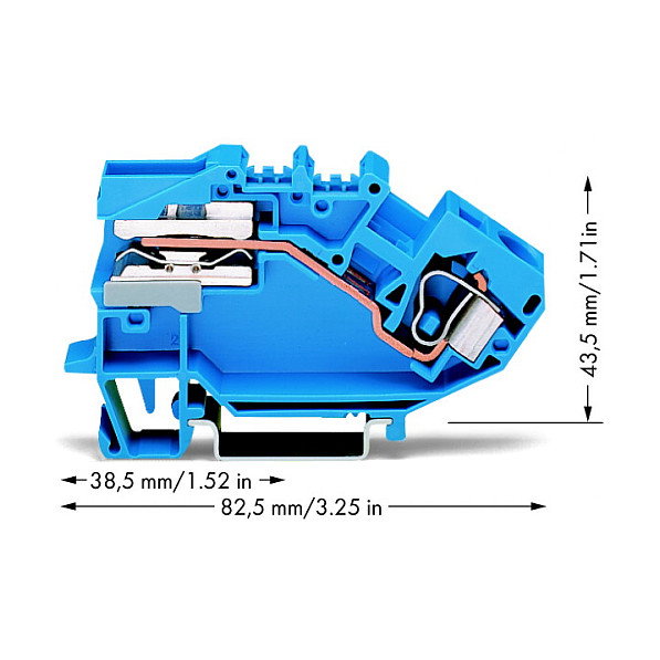 WAGO Terminal de conexión 784-613 para 1 conductor de 10 mm² azul