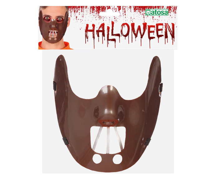 Mascara Marron Con Barrotes De Pvc Tipo Canibal Halloween Para Adulto Mascara Marron Con Barrotes De Pvc Tipo Canibal Halloween Para Adulto