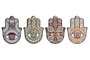 DKD Home Decor Posavasos Mano Hamsa Surtido de 4 Unidades