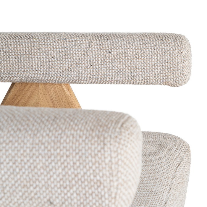 Sillón Beige Tejido-Madera Salón 74 X 76 X 85 cm