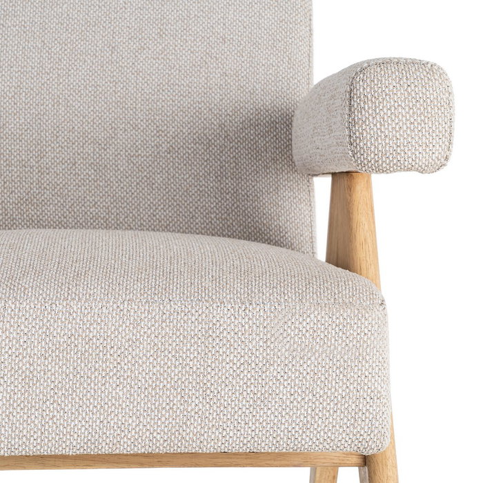 Sillón Beige Tejido-Madera Salón 74 X 76 X 85 cm